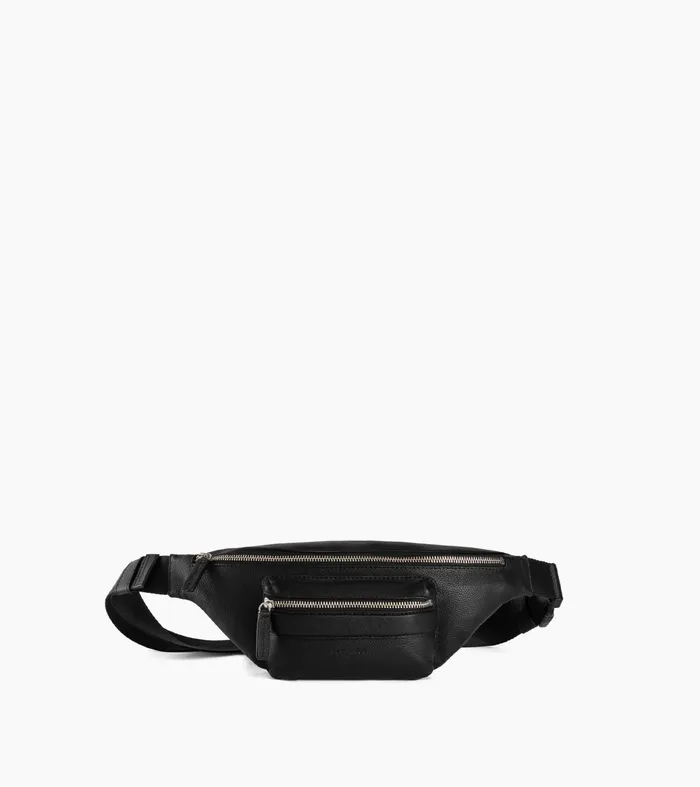 Le Tanneur Pouches and Belt Bags Men Fanny Pack In Grained Leather Black