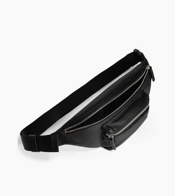 Le Tanneur Pouches and Belt Bags Men Fanny Pack In Grained Leather Black