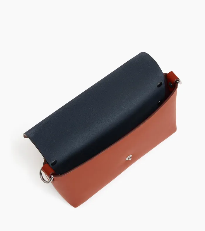 Le Tanneur Pouches and Belt Bags Women Pouch With Flap And Detachable Shoulder Straps In Smooth Leather Mahogany Brown