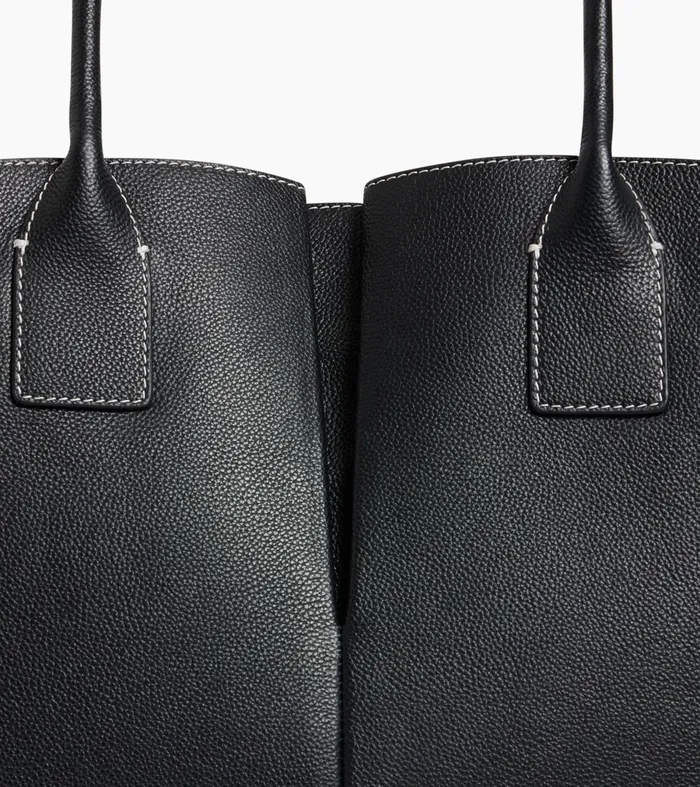 Le Tanneur Totes and Shoulder Bags Women Large Tote Bag In Grained Leather Black