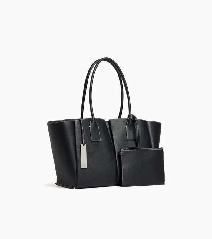 Le Tanneur Totes and Shoulder Bags Women Large Tote Bag In Grained Leather Black