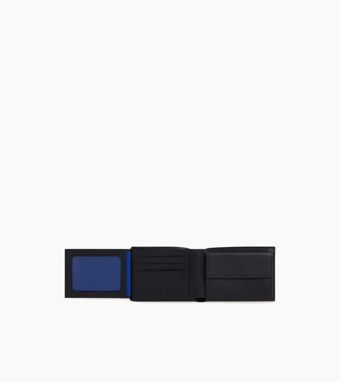 Le Tanneur Wallets Men Flap Wallet With 2 Gussets In Grained Leather Black Le Bleu