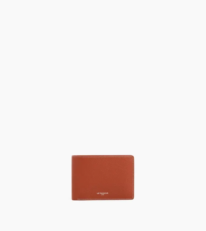 Le Tanneur Wallets Men Flap Wallet With 2 Gussets In Grained Leather Mahogany Brown Le Tanneur Wallets Men Flap Wallet With 2 Gussets In Grained Leather Mahogany Brown