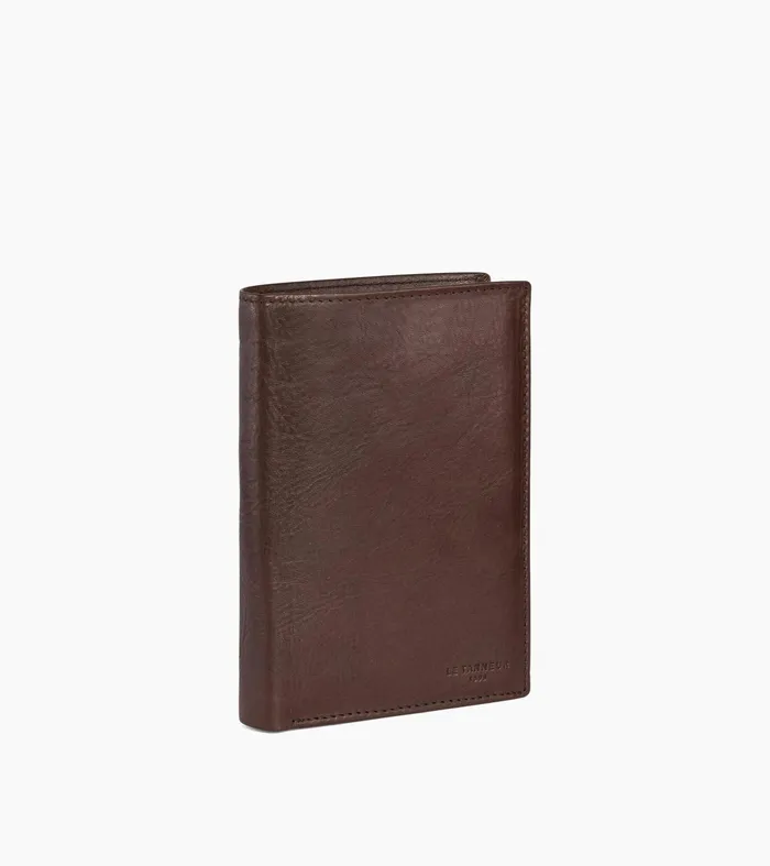 Le Tanneur Wallets Men Medium Zipped Wallet With 3 Shutters In Oiled Leather Brown
