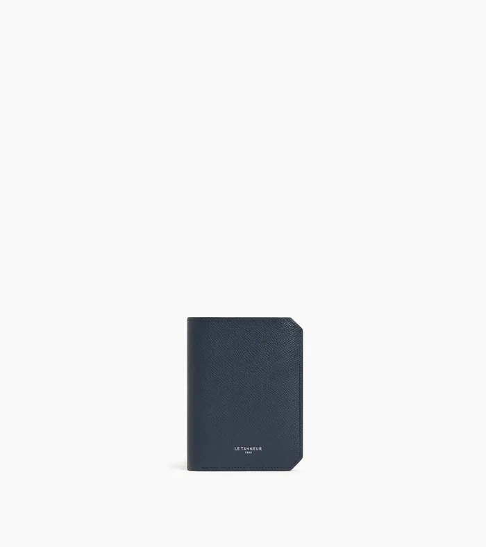 Le Tanneur Wallets Men Vertical Wallet With 2 Flaps In Cross Grain Leather Twilight Blue Le Tanneur Wallets Men Vertical Wallet With 2 Flaps In Cross Grain Leather Twilight Blue