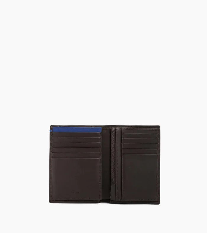Le Tanneur Wallets Men Zipped Pocket And 2 Shutters Wallet In Smooth Leather Coffee Brown