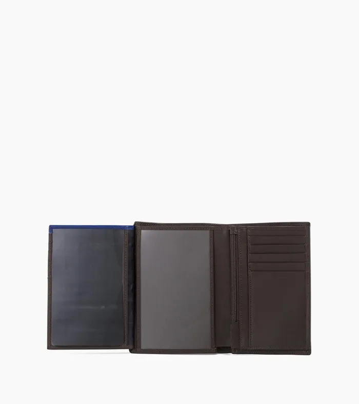 Le Tanneur Wallets Men Zipped Pocket And 2 Shutters Wallet In Smooth Leather Coffee Brown