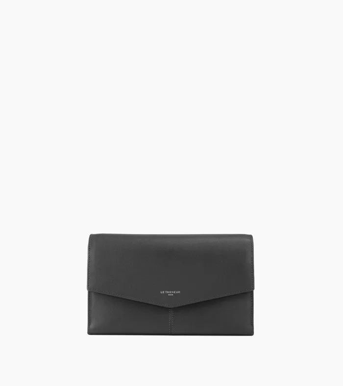 Le Tanneur Wallets Women Flap Organizer Wallet In Smooth Leather Black