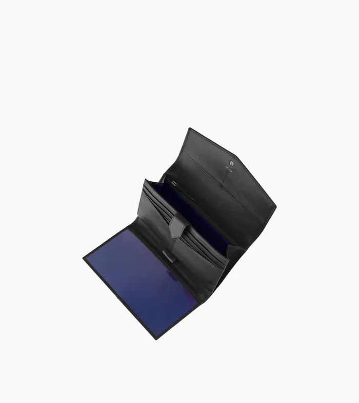 Le Tanneur Wallets Women Flap Organizer Wallet In Smooth Leather Black