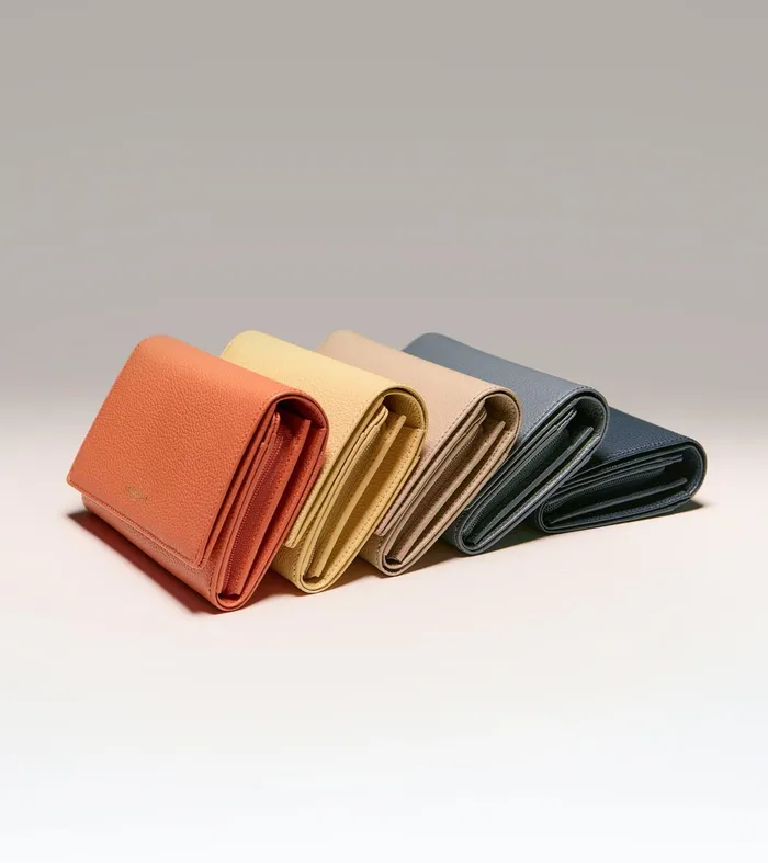 Le Tanneur Wallets Women Wallet In Grained Leather Clay Blue