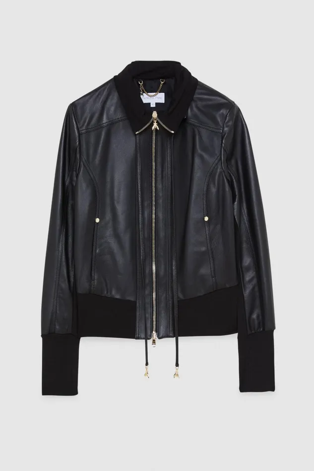 Leather Jackets Women Patrizia Pepe Nappa Lambskin Jacket Nero