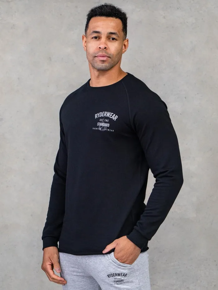 Legacy Crewneck 8211 Black Men Ryderwear Sweaters and Hoodies