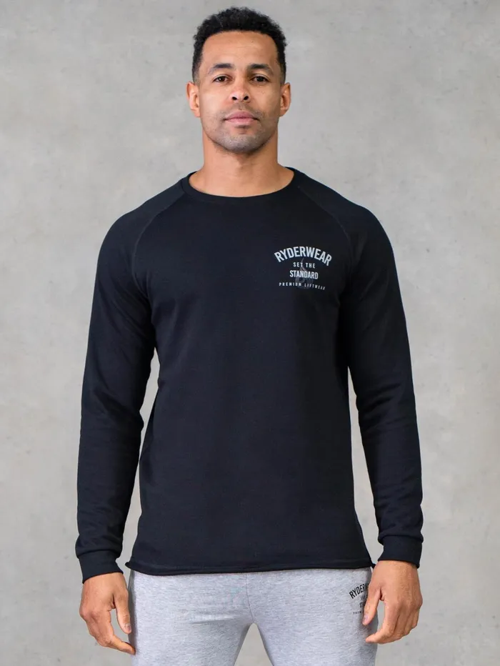 Legacy Crewneck 8211 Black Men Ryderwear Sweaters and Hoodies