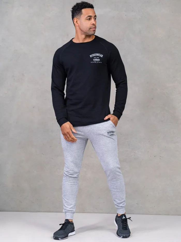 Legacy Crewneck 8211 Black Men Ryderwear Sweaters and Hoodies