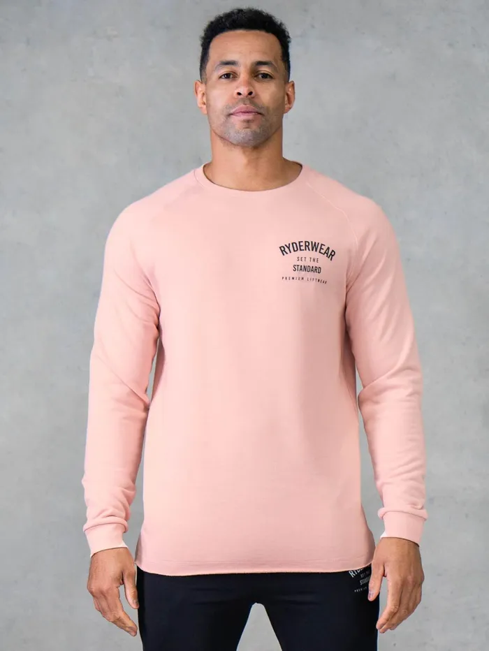 Legacy Crewneck 8211 Faded Pink Men Ryderwear Sweaters and Hoodies