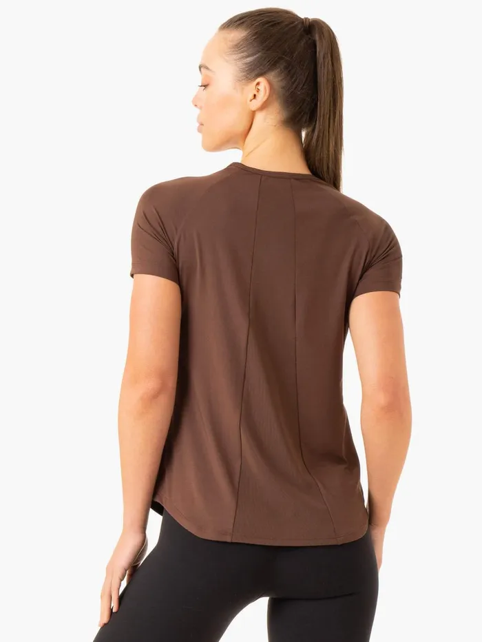 Level Up Training TShirt 8211 Chocolate Women Ryderwear Tops