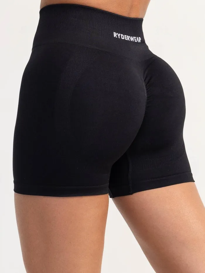Lift 20 BBL Seamless Shorts 8211 Black Women Ryderwear Gym Shorts