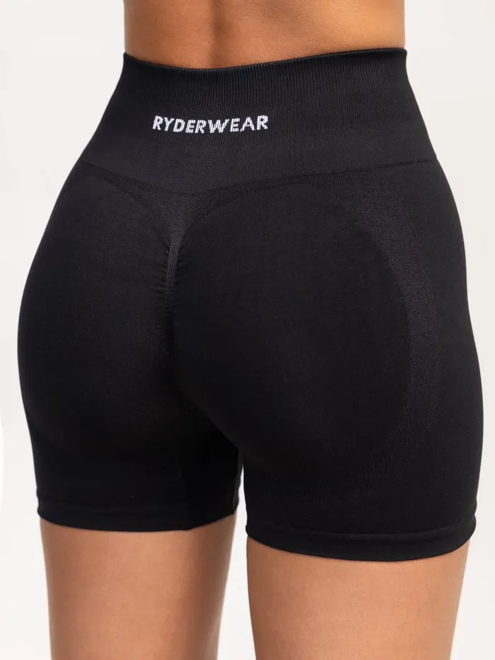 Lift 20 BBL Seamless Shorts 8211 Black Women Ryderwear Gym Shorts