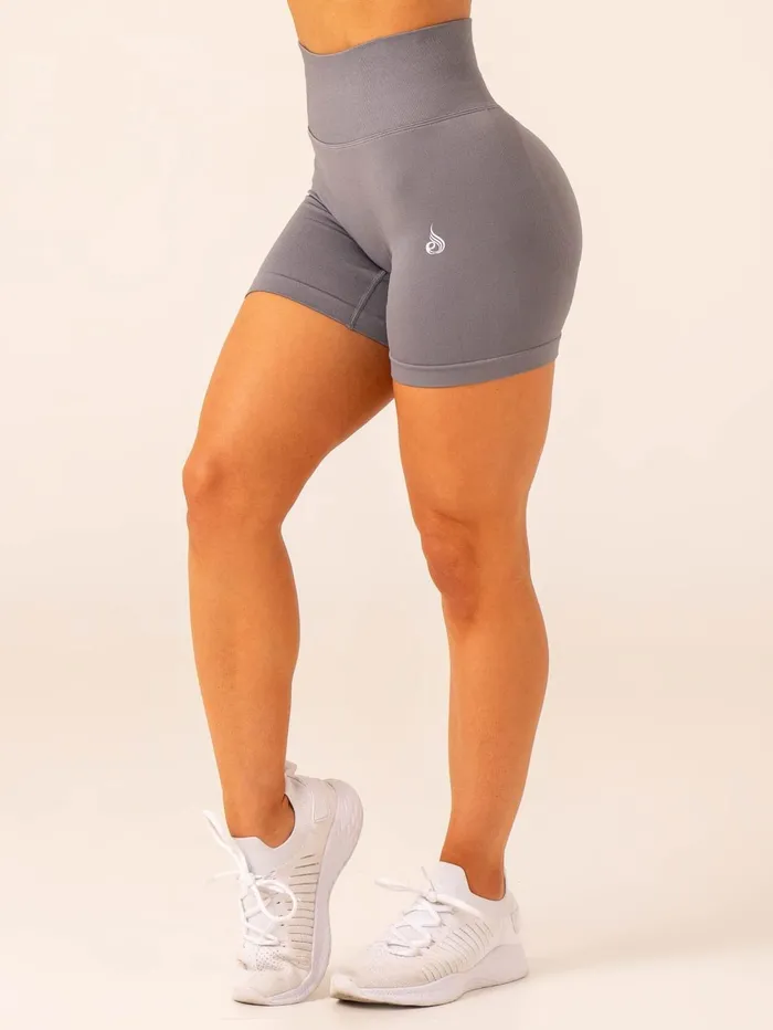 Lift BBL Scrunch Seamless Shorts 8211 Charcoal Women Ryderwear Gym Shorts