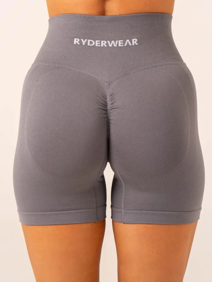Lift BBL Scrunch Seamless Shorts 8211 Charcoal Women Ryderwear Gym Shorts