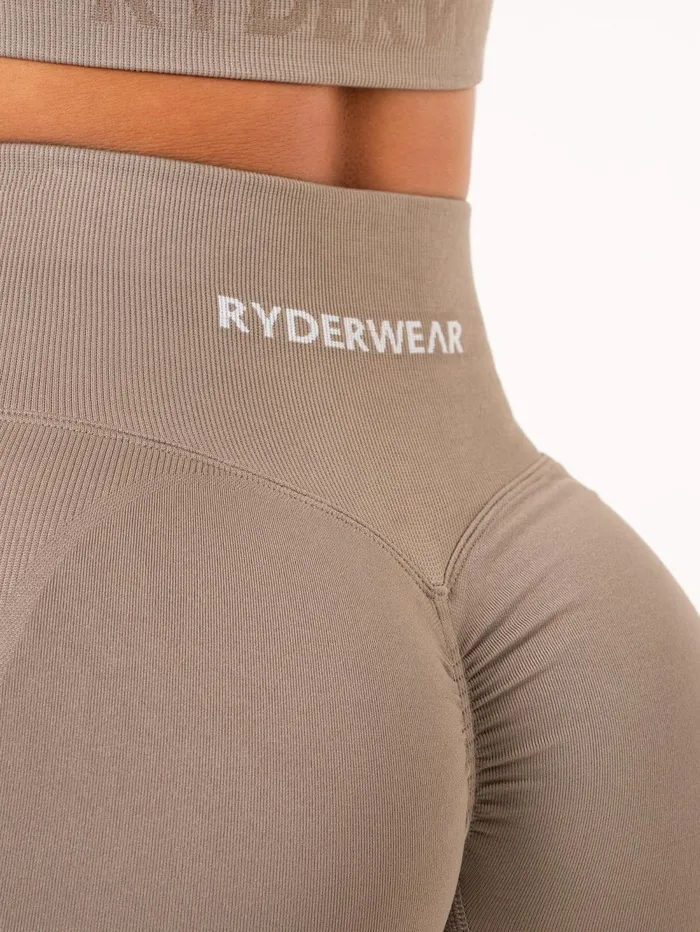Lift BBL Scrunch Seamless Shorts 8211 Taupe Women Ryderwear Gym Shorts