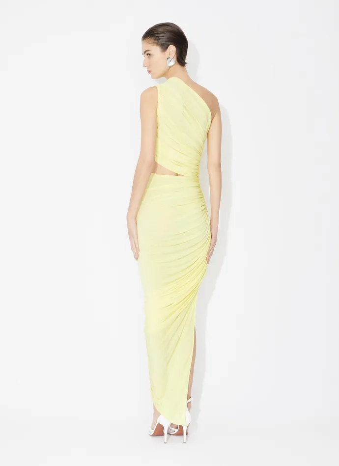 Light Yellow ASYMMETRICAL SECOND SKIN CUT OUT DRESS Women Alaa Dresses