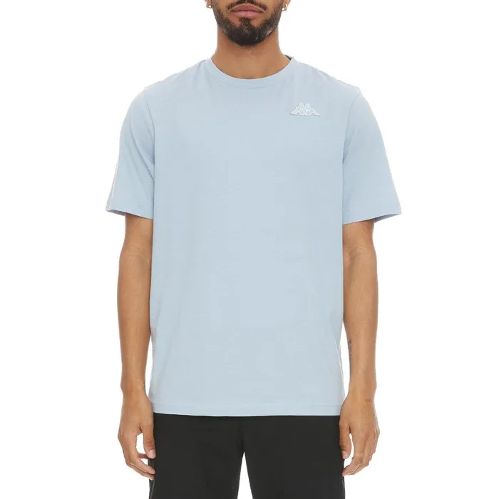 Logo Fleece Caferok TShirt 8211 Blue Lt Blue Lt Kappa Mens Retro Sport
