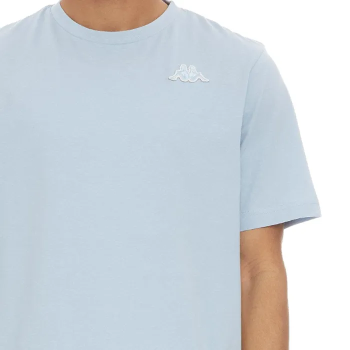Logo Fleece Caferok TShirt 8211 Blue Lt Blue Lt Kappa Mens Retro Sport