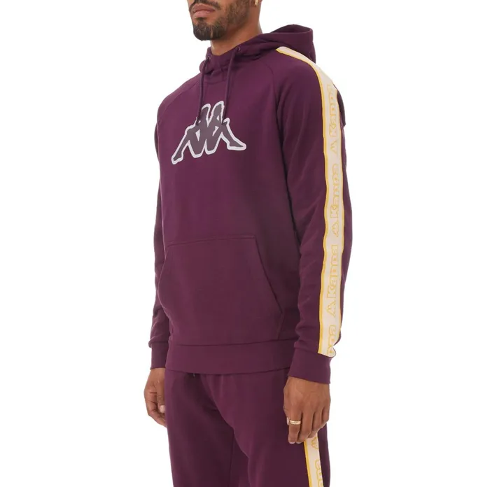 Logo Tape Apet 2 Hoodie 8211 Violet Violet Kappa Mens Sweatsuits