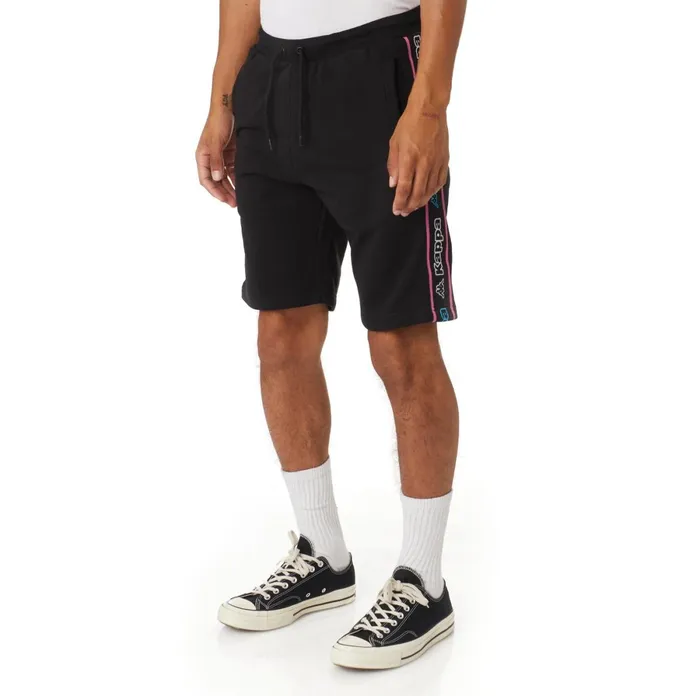 Logo Tape Asved 2 Shorts 8211 Black Black Kappa Mens Retro Sport Christmas Gift