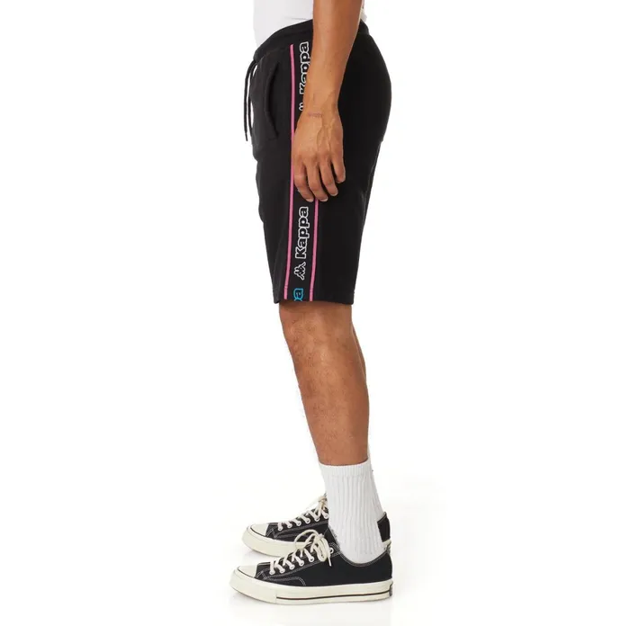 Logo Tape Asved 2 Shorts 8211 Black Black Kappa Mens Retro Sport Christmas Gift