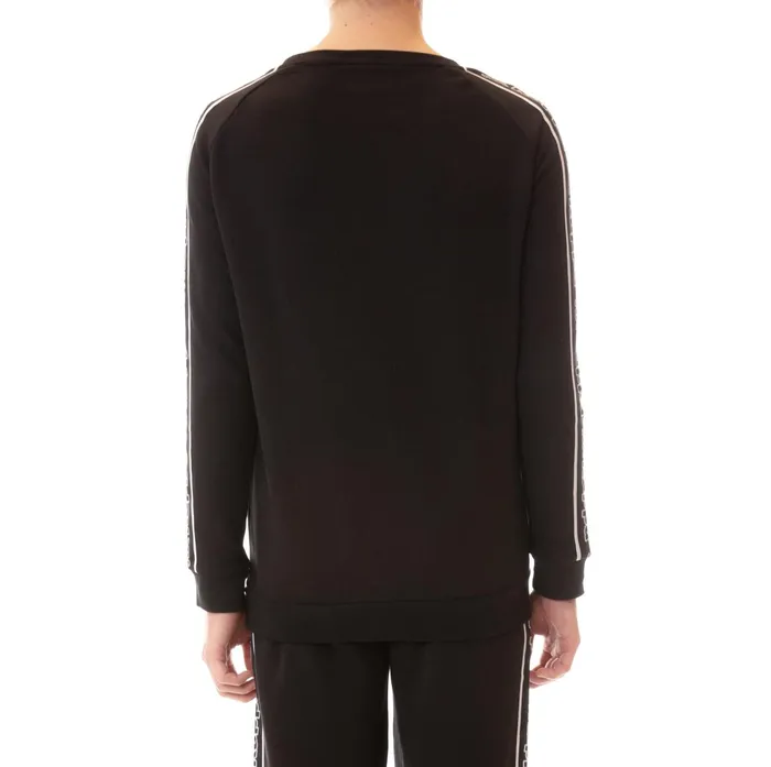 Logo Tape Ateri Sweatshirt 8211 Black Black Kappa Mens Retro Sport