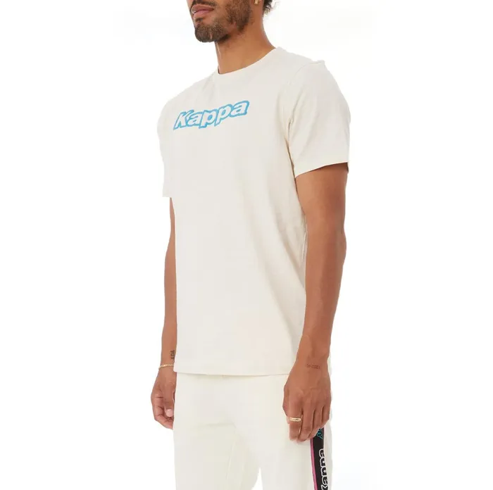 Logo Tape Cabal TShirt 8211 Cream Cream Kappa Mens Retro Sport