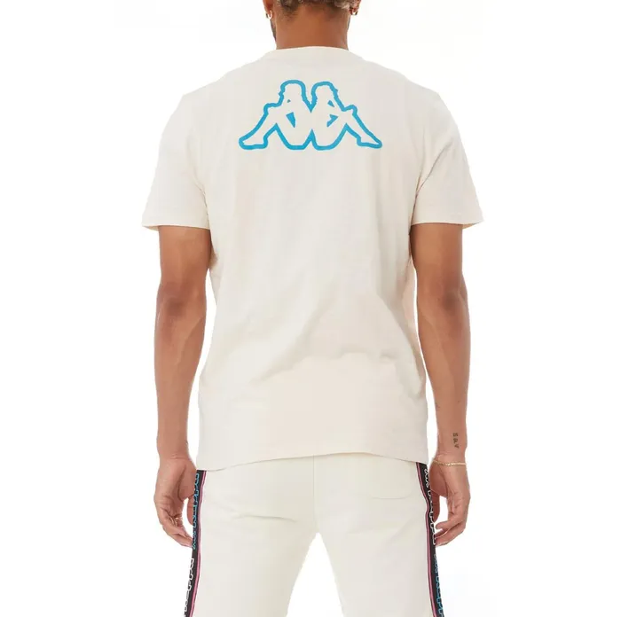 Logo Tape Cabal TShirt 8211 Cream Cream Kappa Mens Retro Sport