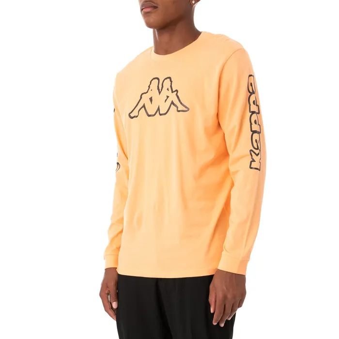 Logo Tape Carma Long Sleeve TShirt 8211 Salmon Salmon Kappa Mens Retro Sport
