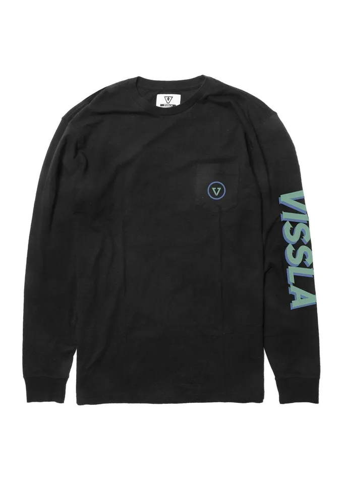 Long Sleeve Tees Men Vissla Vibes Ls Pkt Tee Phantom