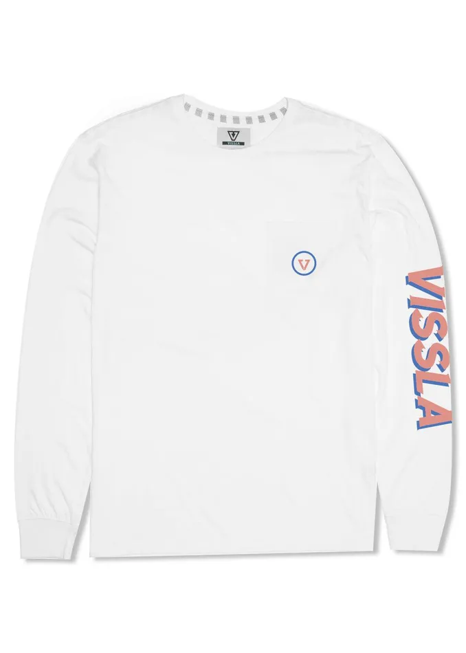 Long Sleeve Tees Men Vissla Vibes Ls Pkt Tee White