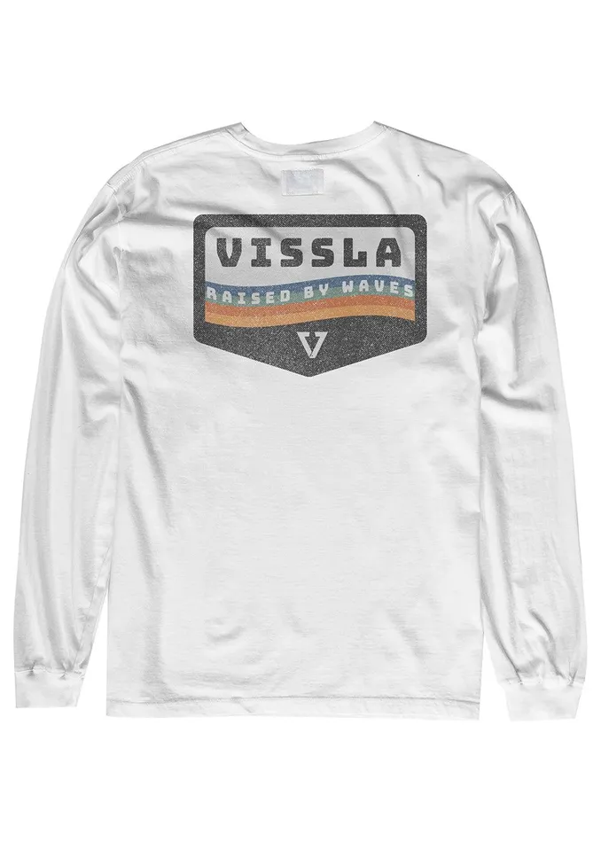 Long Sleeve Tees Men Vissla Wavy Ls Pkt Tee White