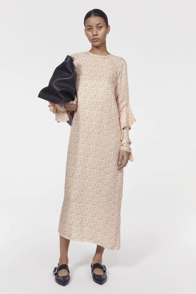 Louisiana Floral Dress Whipped Cream Saffron Women Rodebjer Dresses and Caftans