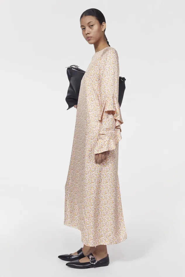 Louisiana Floral Dress Whipped Cream Saffron Women Rodebjer Dresses and Caftans