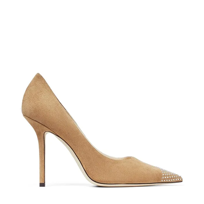 Love 100 Hazel Suede Pumps With Asymmetric Silver Mini Studs Hazelsilver Women JIMMY CHOO Pumps Love 100 Hazel Suede Pumps With Asymmetric Silver Mini Studs Hazelsilver Women JIMMY CHOO Pumps