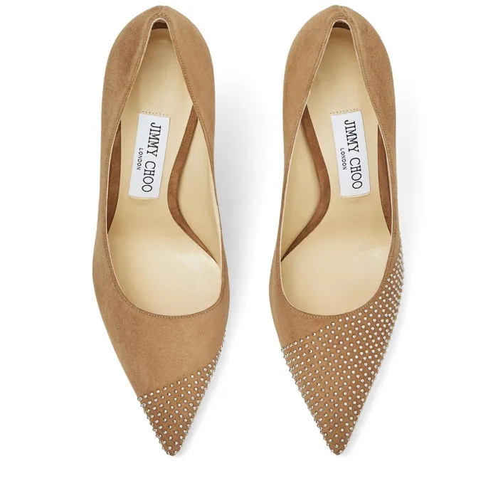 Love 100 Hazel Suede Pumps With Asymmetric Silver Mini Studs Hazelsilver Women JIMMY CHOO Pumps