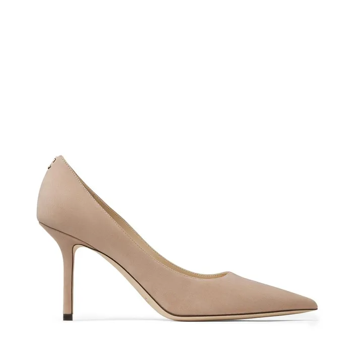 Love 85 BalletPink Suede Pointed Pumps With Jimmy Choo Emblem Ballet Pink Women JIMMY CHOO Pumps Love 85 BalletPink Suede Pointed Pumps With Jimmy Choo Emblem Ballet Pink Women JIMMY CHOO Pumps