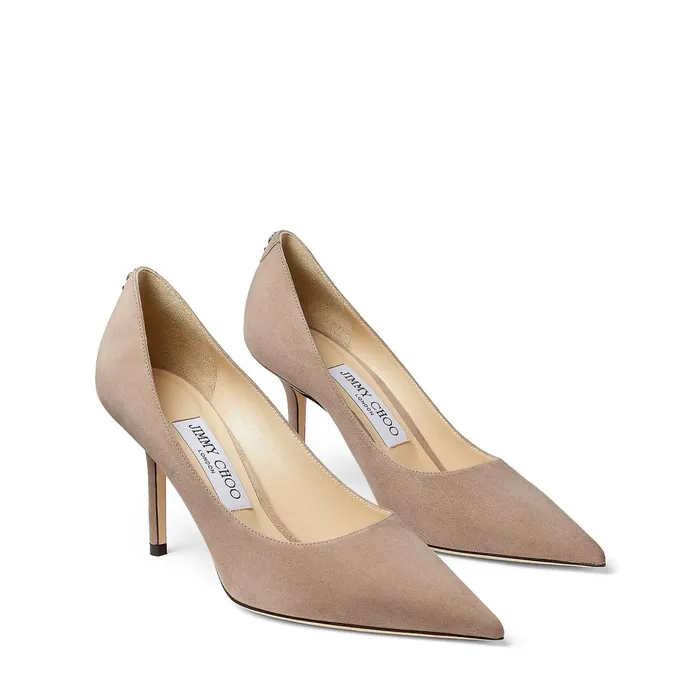 Love 85 BalletPink Suede Pointed Pumps With Jimmy Choo Emblem Ballet Pink Women JIMMY CHOO Pumps