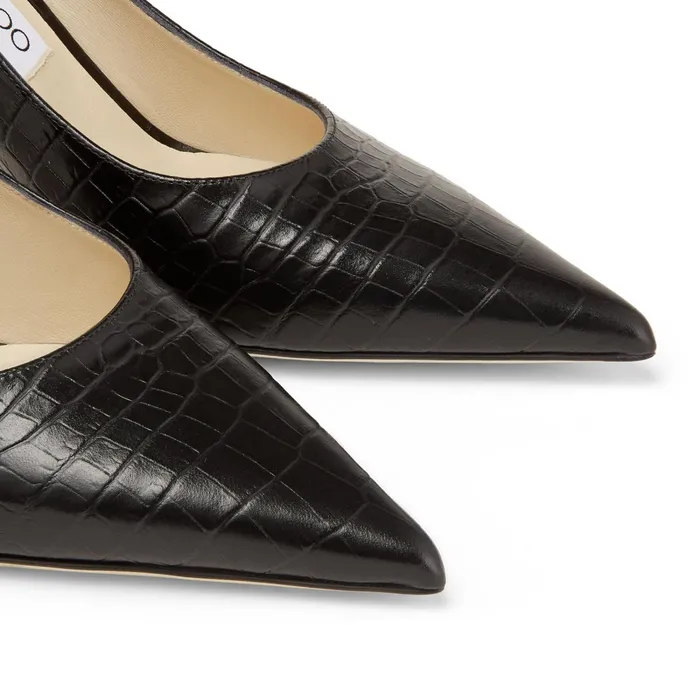 Love 85 Black CrocEmbossed Leather Pumps Black Women JIMMY CHOO Pumps