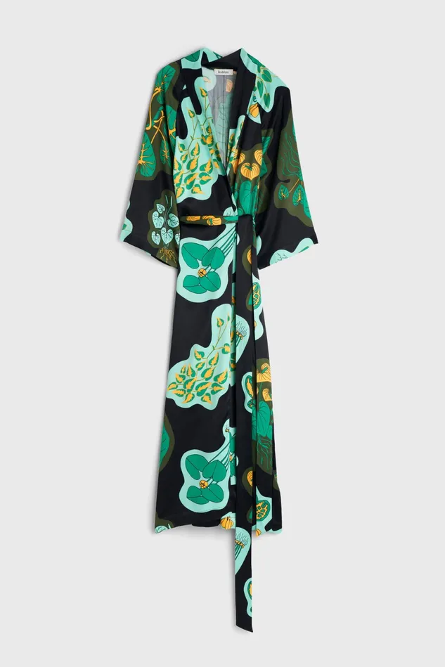 Mabelin Cape Leaf Black Women Rodebjer Dresses and Caftans