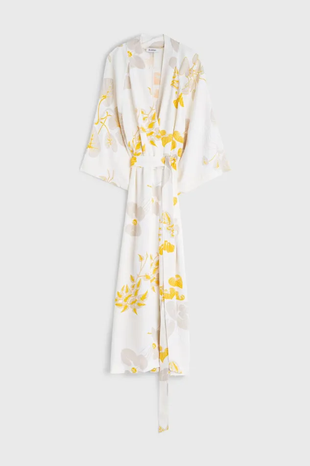 Mabelin Cape Leaf Off White Women Rodebjer Dresses and Caftans