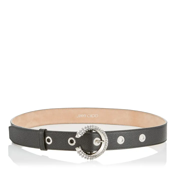 Madeline Belt Black Calf Leather Belt With Crystal Buckle Black Women JIMMY CHOO Small Leather Goods Madeline Belt Black Calf Leather Belt With Crystal Buckle Black Women JIMMY CHOO Small Leather Goods