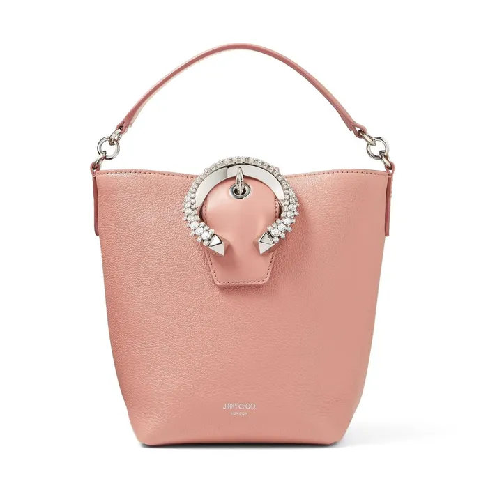 Madeline Bucket Blush Goat Calf Leather Bucket Bag With Crystal Buckle Blush Women JIMMY CHOO Crossbody Bags Madeline Bucket Blush Goat Calf Leather Bucket Bag With Crystal Buckle Blush Women JIMMY CHOO Crossbody Bags