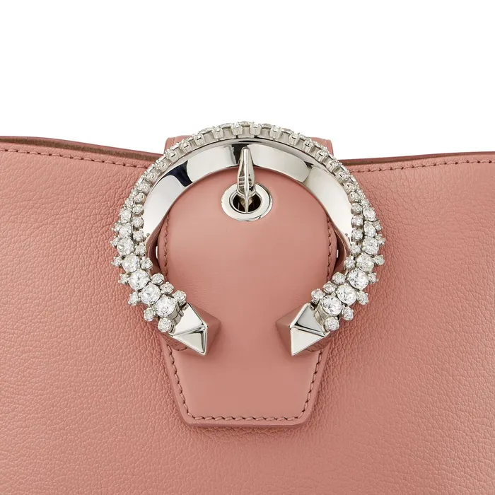 Madeline Bucket Blush Goat Calf Leather Bucket Bag With Crystal Buckle Blush Women JIMMY CHOO Crossbody Bags